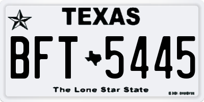 TX license plate BFT5445