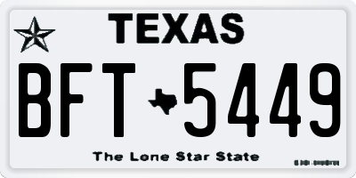 TX license plate BFT5449