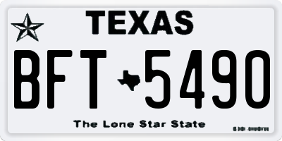 TX license plate BFT5490