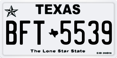 TX license plate BFT5539