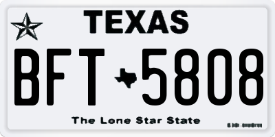 TX license plate BFT5808