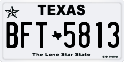 TX license plate BFT5813