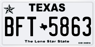 TX license plate BFT5863