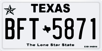 TX license plate BFT5871