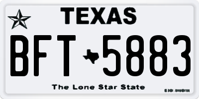 TX license plate BFT5883