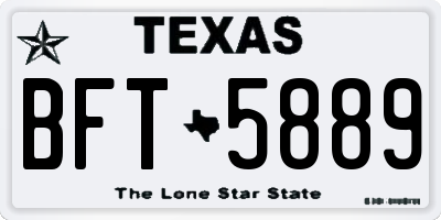 TX license plate BFT5889