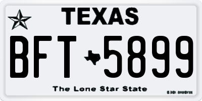 TX license plate BFT5899