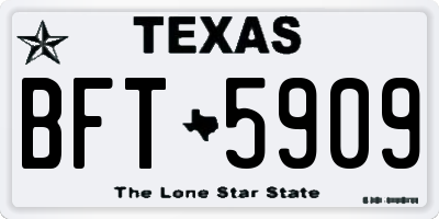 TX license plate BFT5909