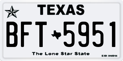 TX license plate BFT5951
