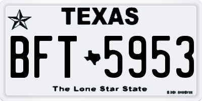 TX license plate BFT5953