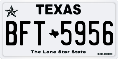 TX license plate BFT5956