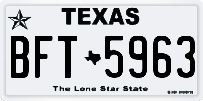 TX license plate BFT5963