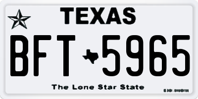 TX license plate BFT5965