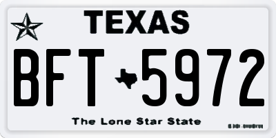 TX license plate BFT5972
