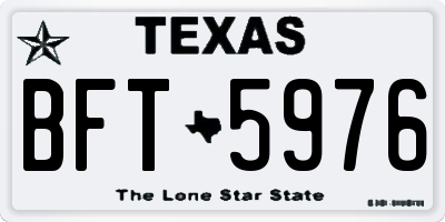 TX license plate BFT5976