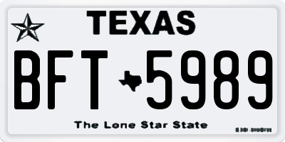 TX license plate BFT5989