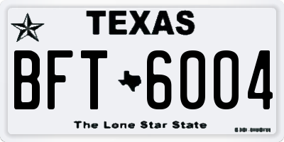 TX license plate BFT6004