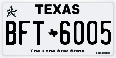 TX license plate BFT6005