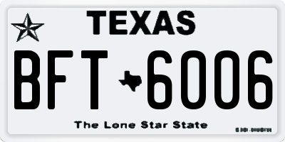 TX license plate BFT6006