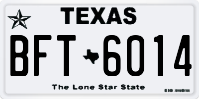 TX license plate BFT6014