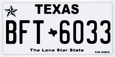 TX license plate BFT6033