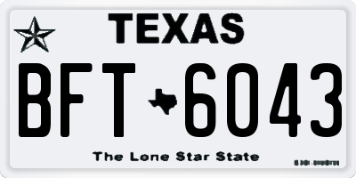 TX license plate BFT6043