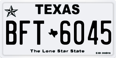 TX license plate BFT6045