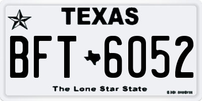 TX license plate BFT6052