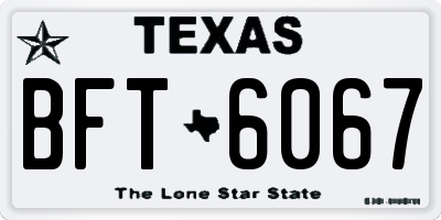 TX license plate BFT6067