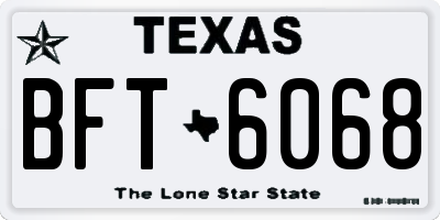 TX license plate BFT6068