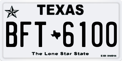 TX license plate BFT6100