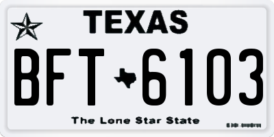 TX license plate BFT6103