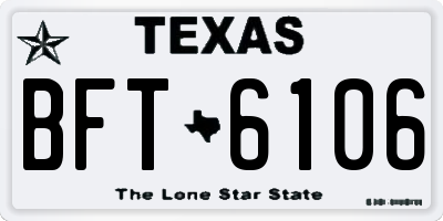 TX license plate BFT6106