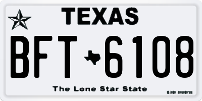 TX license plate BFT6108