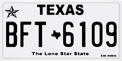 TX license plate BFT6109