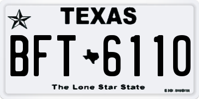 TX license plate BFT6110