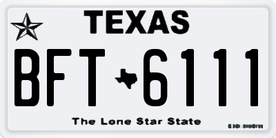 TX license plate BFT6111