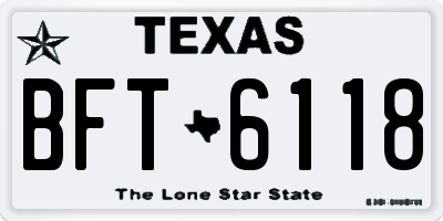 TX license plate BFT6118