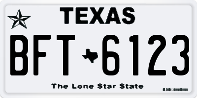 TX license plate BFT6123