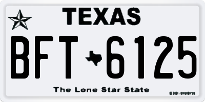 TX license plate BFT6125