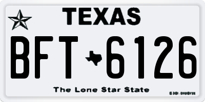 TX license plate BFT6126
