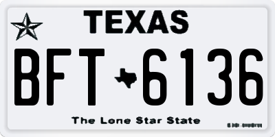 TX license plate BFT6136