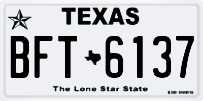 TX license plate BFT6137