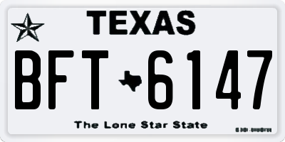TX license plate BFT6147