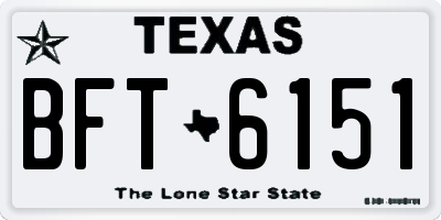 TX license plate BFT6151