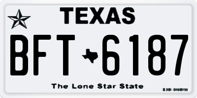 TX license plate BFT6187