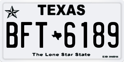 TX license plate BFT6189