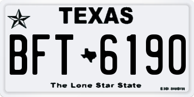 TX license plate BFT6190