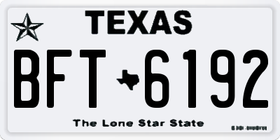 TX license plate BFT6192