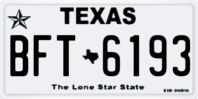 TX license plate BFT6193